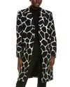 Michael Kors Collection Giraffe Jacquard Coat In Black