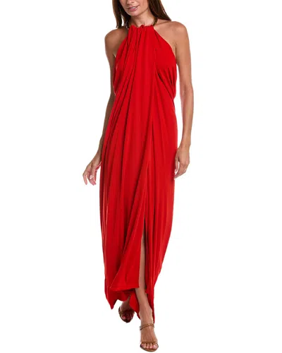Michael Kors Collection Halter Dress In Red