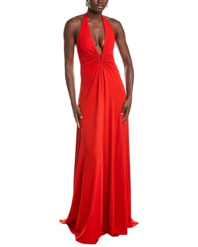 Michael Kors Collection Halter Gown In Red