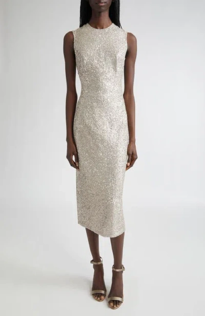 Michael Kors Collection Hand Embroidered Sequin Midi Dress