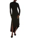 Michael Kors Collection Handkerchief Midi Dress In Black