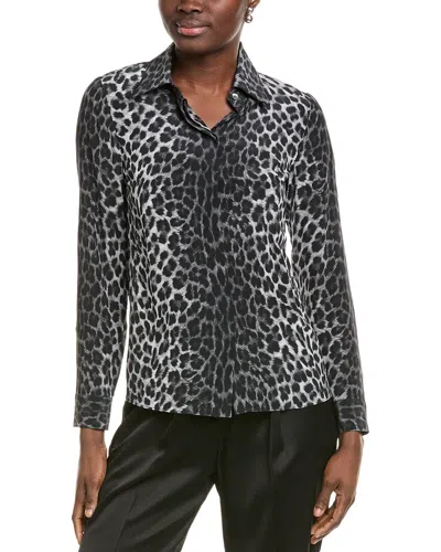 Michael Kors Collection Hansen Silk Top In Black