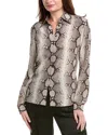 Michael Kors Hansen Silk Top In Grey