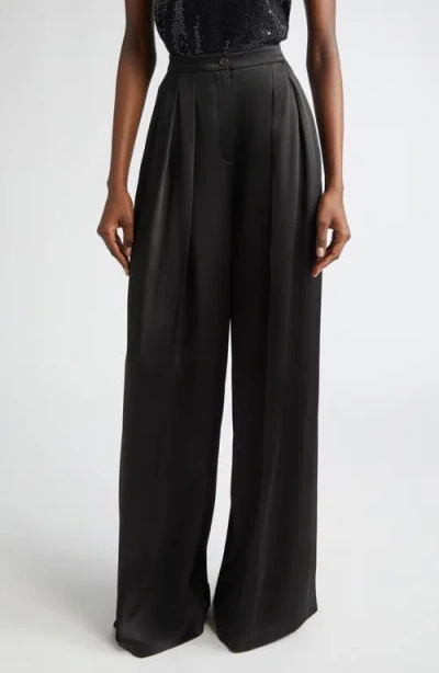 Michael Kors Collection High Waist Wide Leg Palazzo Trousers In Black