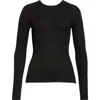 Michael Kors Hutton Ribbed Crewneck Cashmere Sweater In Black