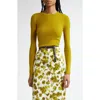 Michael Kors Hutton Ribbed Cashmere Pullover In Moss