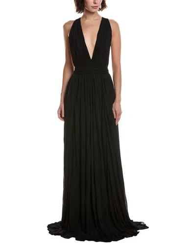 Michael Kors Collection Hutton Chiffon Gown In Black