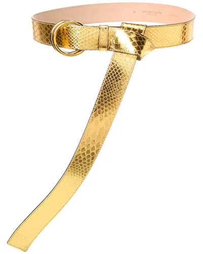 Michael Kors Collection Jackie Leather Belt In Gold