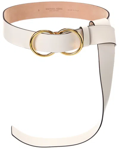 Michael Kors Collection Jackie Leather Belt In Neutral