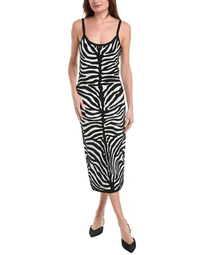 Michael Kors Collection Jacquard Midi Sheath Dress In Black