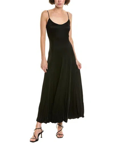 Michael Kors Collection Jamison Crushed Charmeuse Midi Dress In Black