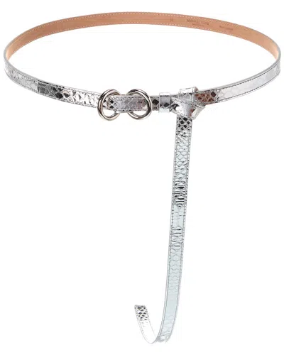 Michael Kors Collection Jeanne Python-embossed Leather Skinny Belt In Blue