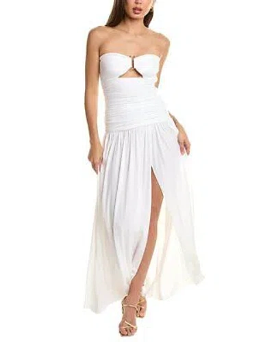 Pre-owned Michael Kors Collection Jersey Strapless Cutout Gown Women's In White