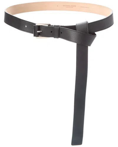 Michael Kors Collection Jodi Leather Belt In Black