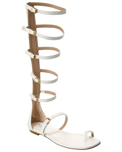 Michael Kors Collection Juliette Leather Gladiator Sandal In White