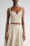 Michael Kors Collection Lace Bustier Top In Neutral