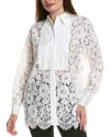 Michael Kors Collection Lace Button Down Shirt In White