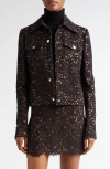Michael Kors Lace Jean Jacket In Black