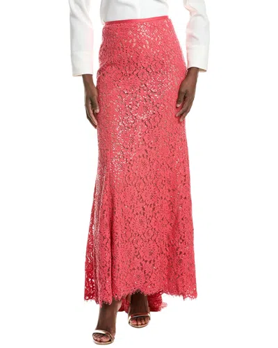 Michael Kors Collection Lace Fishtail Skirt In Pink