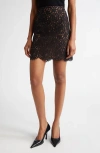 Michael Kors Collection Lace Miniskirt In Black