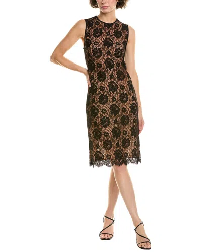 Michael Kors Collection Lace Silk-blend Sheath Dress In Black