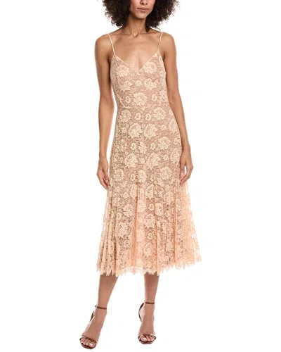 Michael Kors Collection Lace Silk-lined Slip Dress In Pink