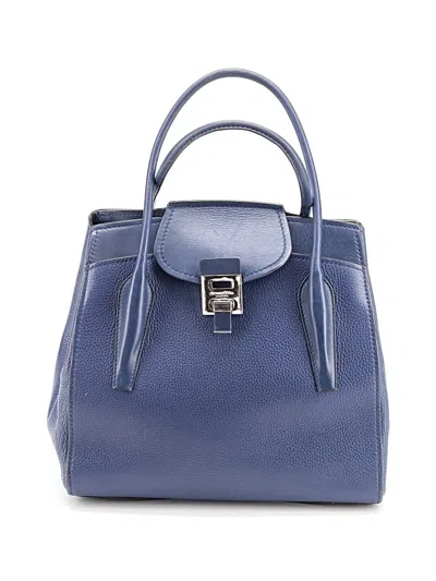 Pre-owned Michael Kors Collection Leather Satchel In Blue