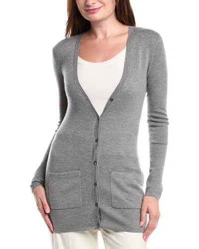 Michael Kors Collection Long Cashmere Cardigan In Gray