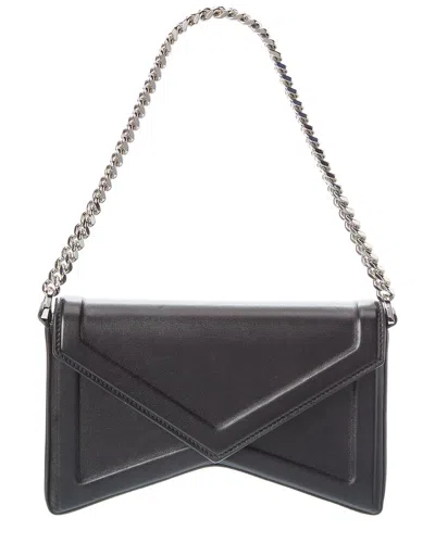 Michael Kors Collection Manhattan Medium Leather Shoulder Bag In Black