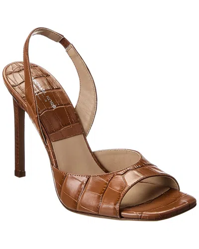 Michael Kors Collection Marisa Croc-embossed Leather Slingback Sandal