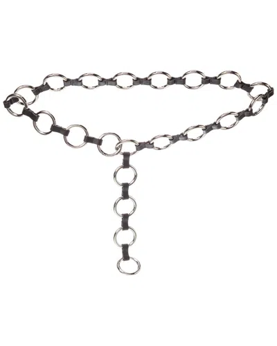Michael Kors Collection Marisa Metal & Leather Belt In Black