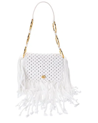 Michael Kors Collection Marissa Macrame Flap Bag In White
