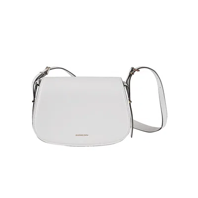 Michael Kors Collection Medium Flam Messenger Bag In White