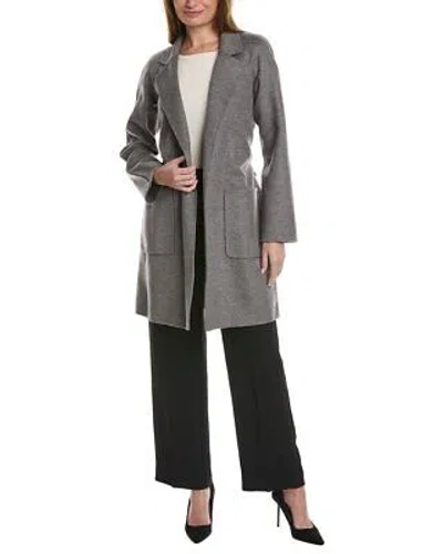 Pre-owned Michael Kors Collection Melton Wool Bathrobe Coat Women's In Banker Mel