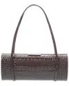 Michael Kors Collection Natalie Double Strap Croc-embossed Patent Barrel Bag