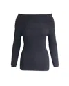 Michael Kors Collection Off-shoulder Top In Black Viscose In Black