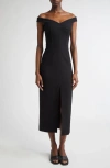Michael Kors Off-the-shoulder Sheath Dress In Black