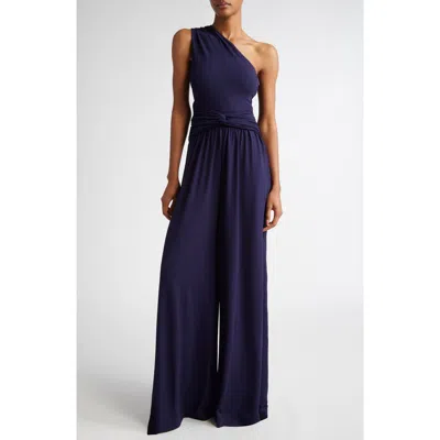 MICHAEL KORS MICHAEL KORS COLLECTION ONE-SHOULDER KNOT DETAIL JERSEY JUMPSUIT