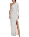 Michael Kors Collection One-shoulder Sequin Gown In Gray