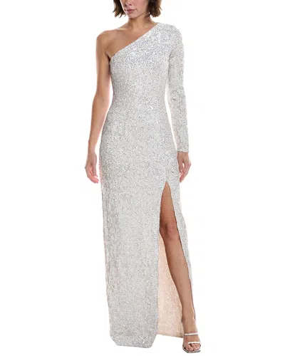 Michael Kors Collection One-shoulder Sequin Gown In Gray