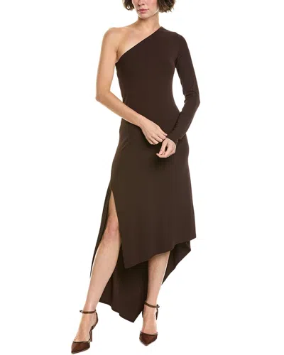 Michael Kors Collection One-shoulder Stretch Dress In Burgundy