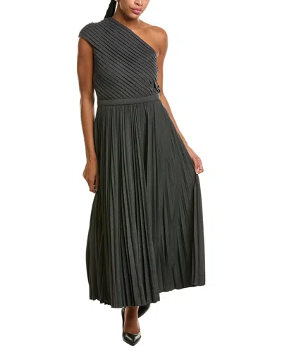 Michael Kors Collection One-shoulder Midi Dress In Green