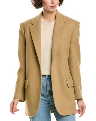 Michael Kors Collection Oversized Wrap Wool Blazer In Brown