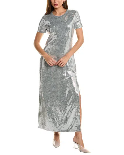 Michael Kors Collection Paillette T-shirt Dress In Metallic