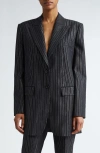 Michael Kors Collection Pinstripe Blazer In Multi