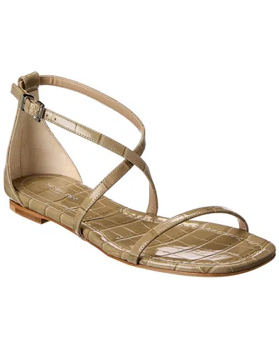 Michael Kors Collection Polly Runway Croc-embossed Leather Sandal