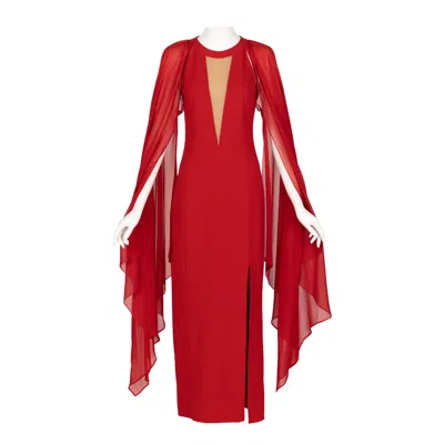 Pre-owned Michael Kors Collection Red Angel Sleeve Dress