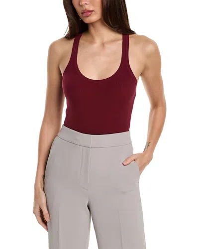 Michael Kors Collection Rib Bodysuit In Red