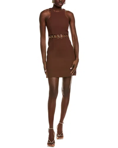 Michael Kors Collection Ring Cutout Mini Dress In Brown