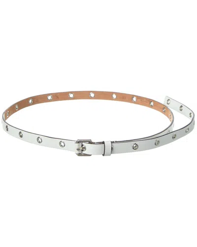 Michael Kors Collection Roller Buckle Leather Belt In White